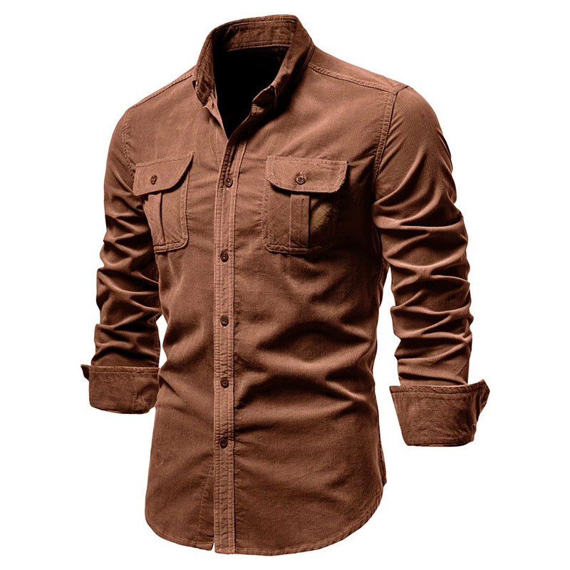 Corduroy Button Up Shirt Men - Kemeja Jaket Kasual Pria Bahan Corduroy