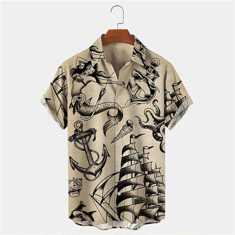 Vintage Hawaiian Floral Shirt - Kemeja Hawaii Lengan Pendek Kerah Lipat