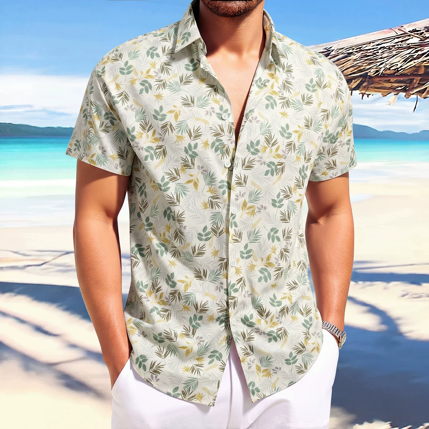 Vintage Hawaiian Floral Shirt - Pakaian Liburan Pria Kemeja Hawaii Musim