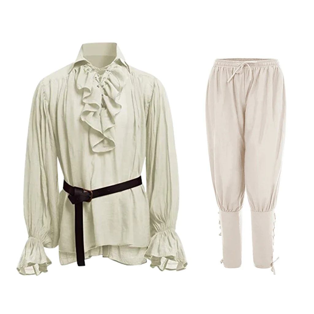 Medieval Gothic Lace Up Pirate Shirt - Kemeja Abad Pertengahan Bergaya Gothic Steampunk