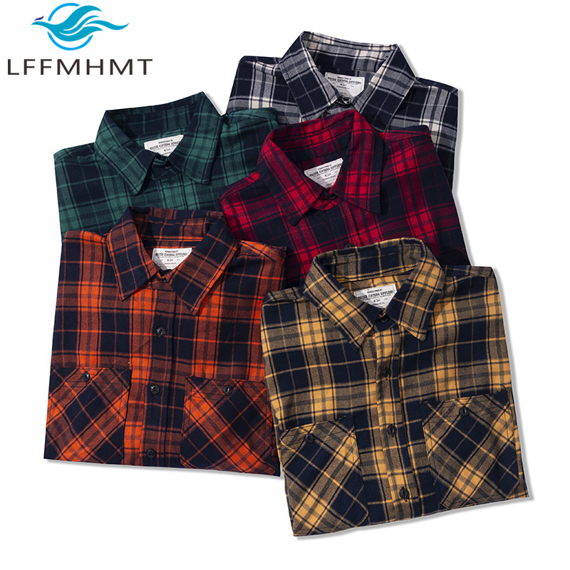 Flannel Plaid Shirt Heavy Weight - Kemeja Flanel Klasik Pria Musim Gugur