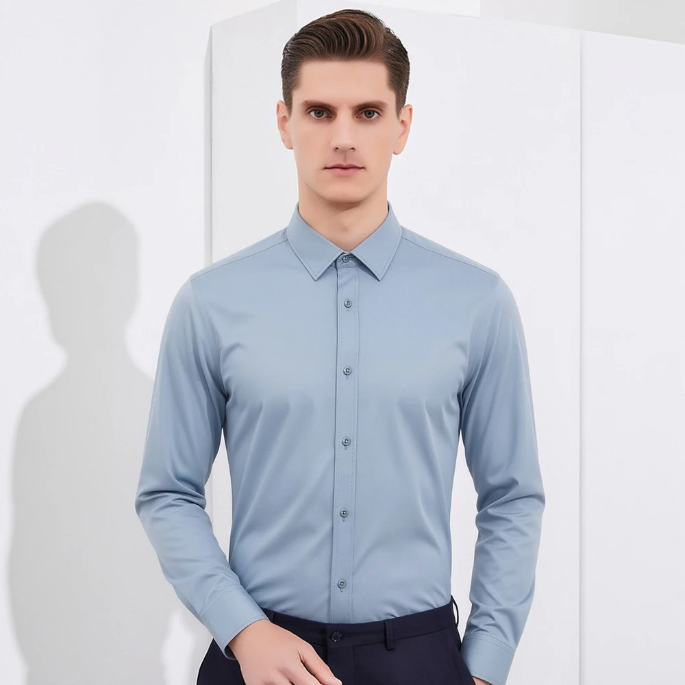 Breathable Bamboo Fiber Shirt Non Iron - Kemeja Bisnis Pria Anti Kusut 4-Way