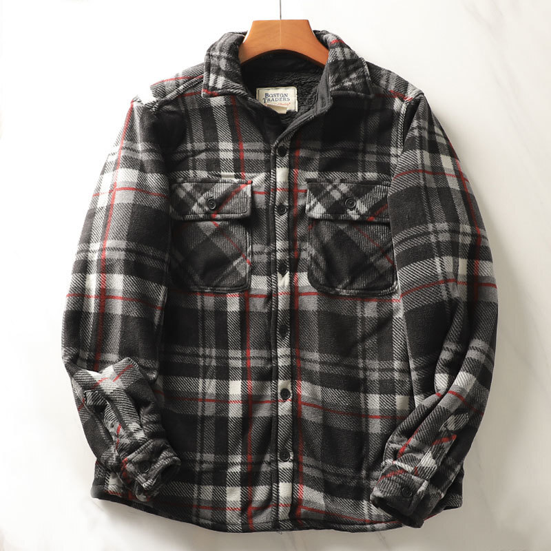 Flannel Plaid Shirt Heavy Weight - Kemeja kotak-kotak flanel berat pria, Luaran