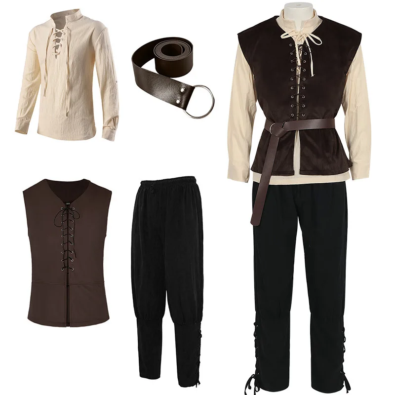Medieval Gothic Lace Up Pirate Shirt - Kemeja Abad Pertengahan Gotik Steampunk Victoria