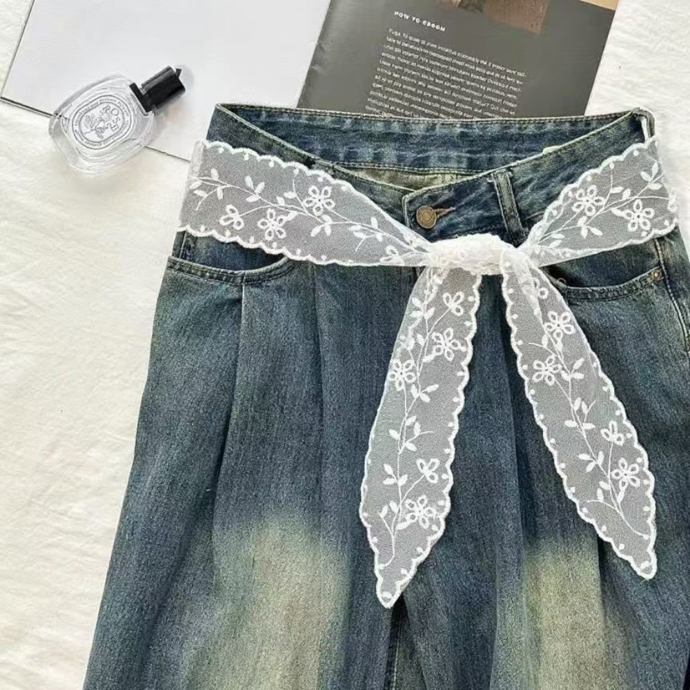 Jeans - Sabuk Renda Putih Manis untuk Wanita