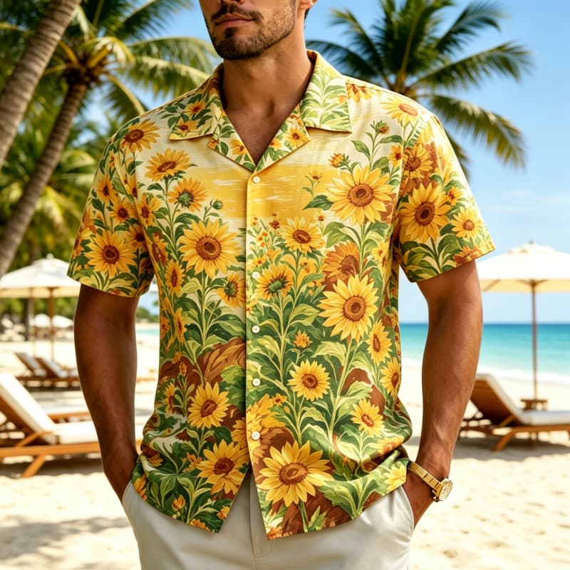 Vintage Hawaiian Floral Shirt - Kemeja Hawaii pria dengan motif bunga
