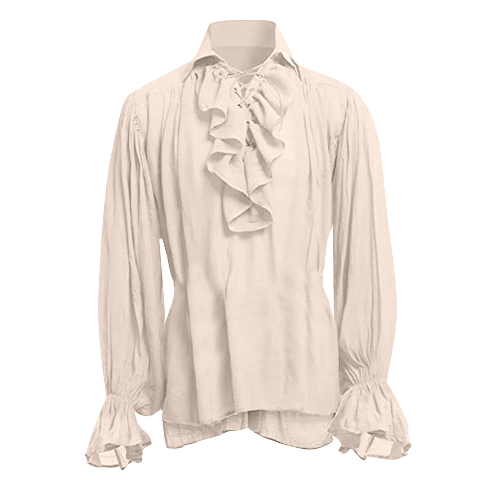 Medieval Gothic Lace Up Pirate Shirt - Kaus Bajak Laut Berenda Halloween Pria