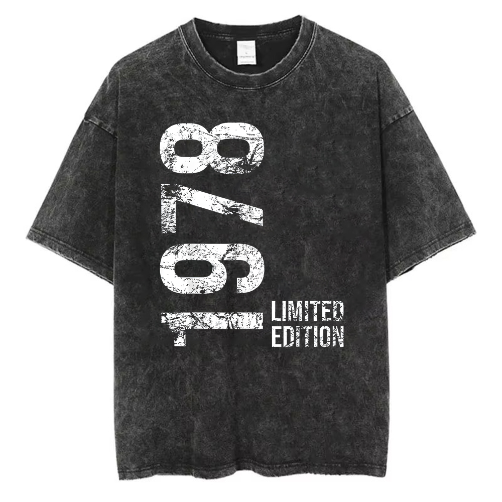 Acid Wash Vintage Graphic T Shirt - Kaos Edisi Terbatas 1978 Katun Dicuci