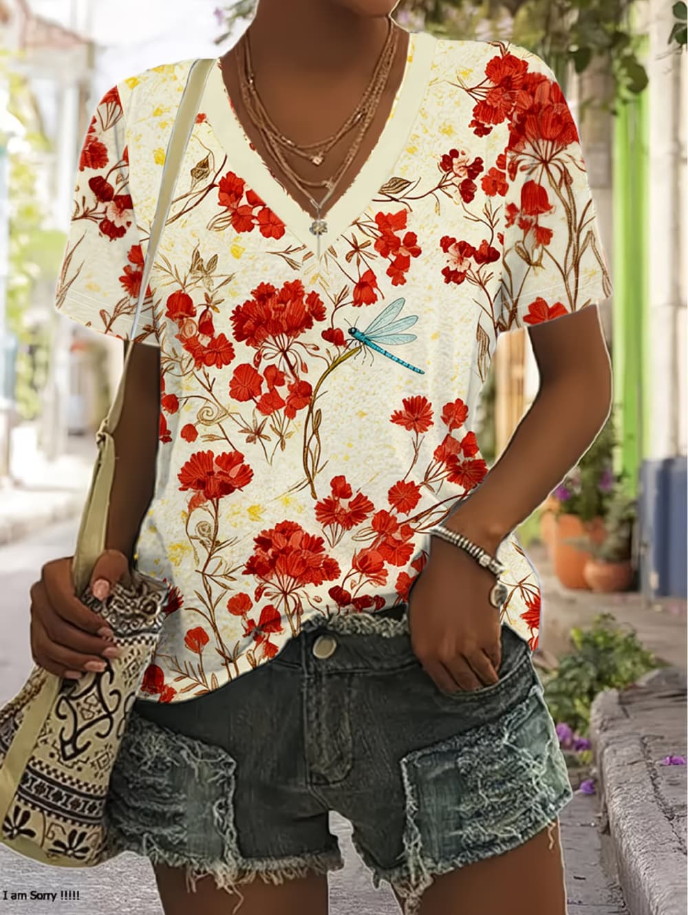 Vintage Hawaiian Floral Shirt - Kaus Wanita Musim Panas Atasan Reguler