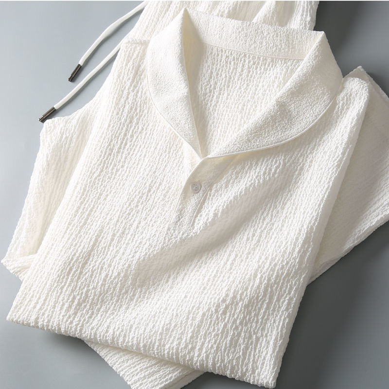 Mens Linen Shirt Long Sleeve - Setelan Linen Sutra Es Dua Potong