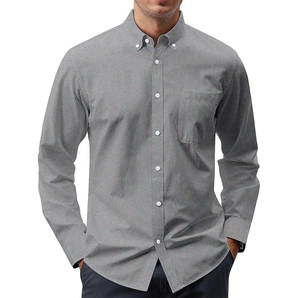 Oxford Cotton Casual Shirt Business - Kemeja Lengan Panjang Pria Kemeja Oxford