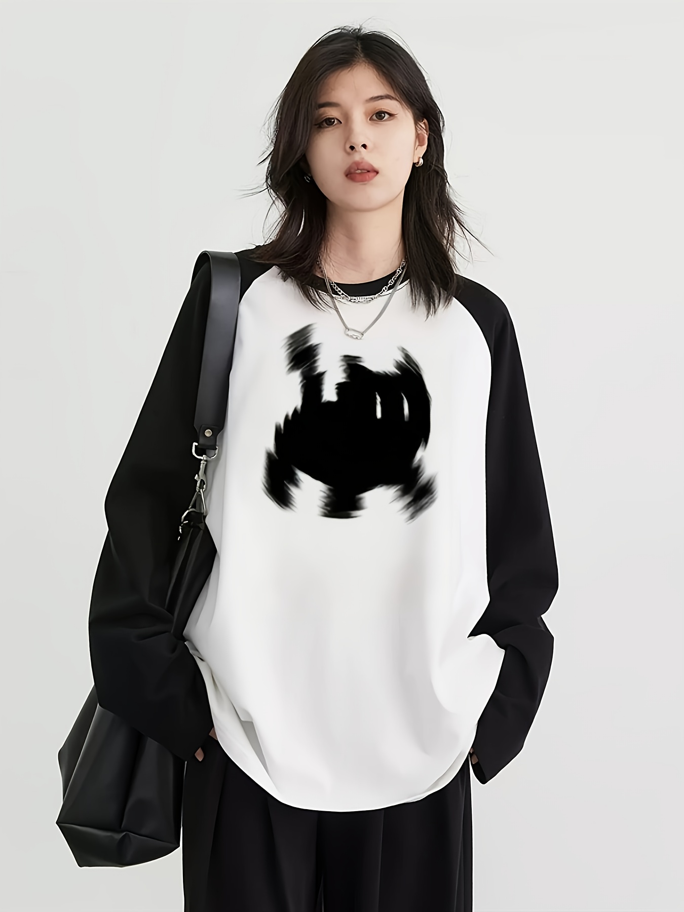 T-Shirts - Kaos Raglan Lengan Panjang Wanita Y2K