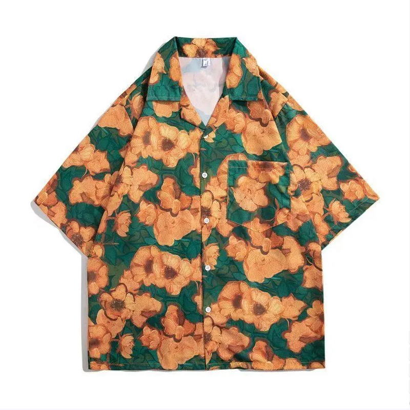 Kemeja bunga antik lengan pend - Vintage Hawaiian Floral Shirt ulasan dan harga