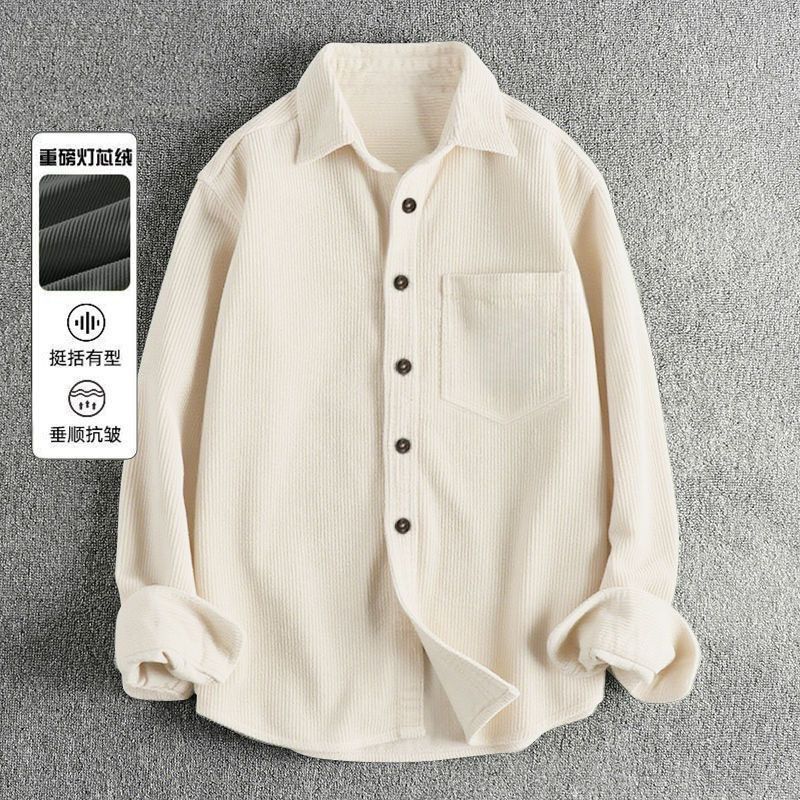Kemeja Pria Musim Gugur Bahan  - Corduroy Button Up Shirt Men ulasan dan harga