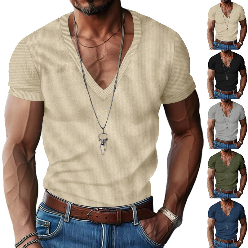 Kaos Pria Corduroy V-Neck Warn - Corduroy Button Up Shirt Men ulasan dan harga