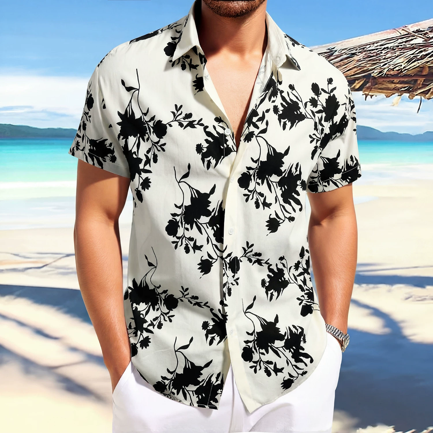 Pakaian Liburan Pria Kemeja Ha - Vintage Hawaiian Floral Shirt ulasan dan harga