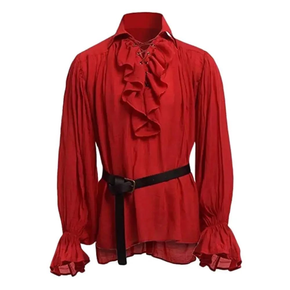 Kemeja Abad Pertengahan Bergay - Medieval Gothic Lace Up Pirate Shirt ulasan dan harga