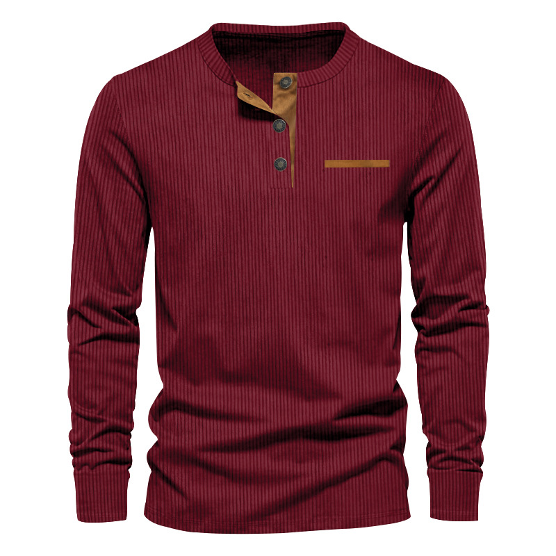 Kaus lengan panjang pria baru  - Corduroy Button Up Shirt Men ulasan dan harga