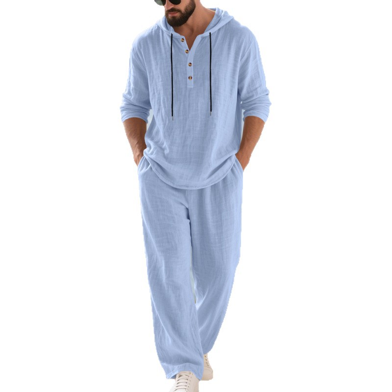Setelan Kasual Pria Linen Musi - Mens Linen Shirt Long Sleeve ulasan dan harga