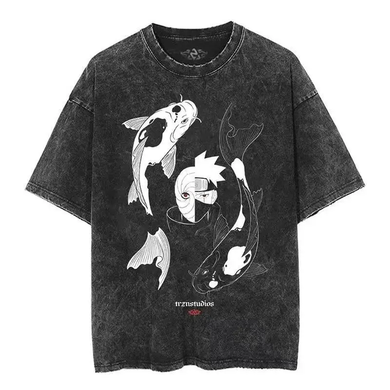 Kaos Naruto Distressed Wash un - Acid Wash Vintage Graphic T Shirt ulasan dan harga