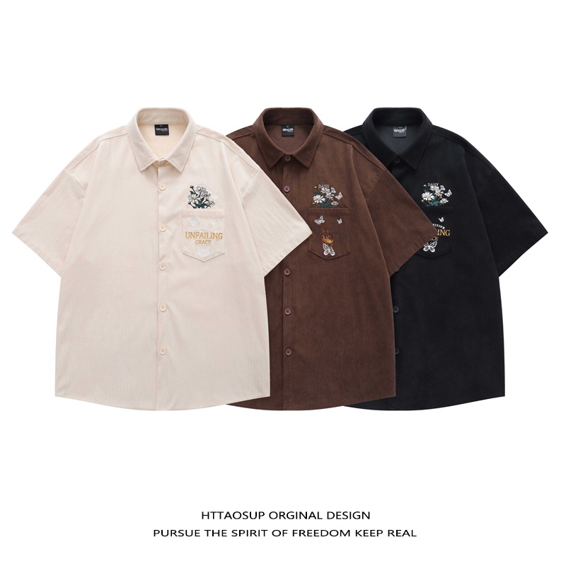 HTTAOSUP 2026 Kemeja Korduroi  - Corduroy Button Up Shirt Men ulasan dan harga