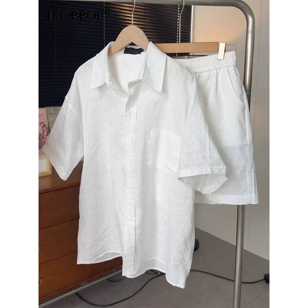 Setelan Kemeja Katun Linen Rin - Mens Linen Shirt Long Sleeve ulasan dan harga