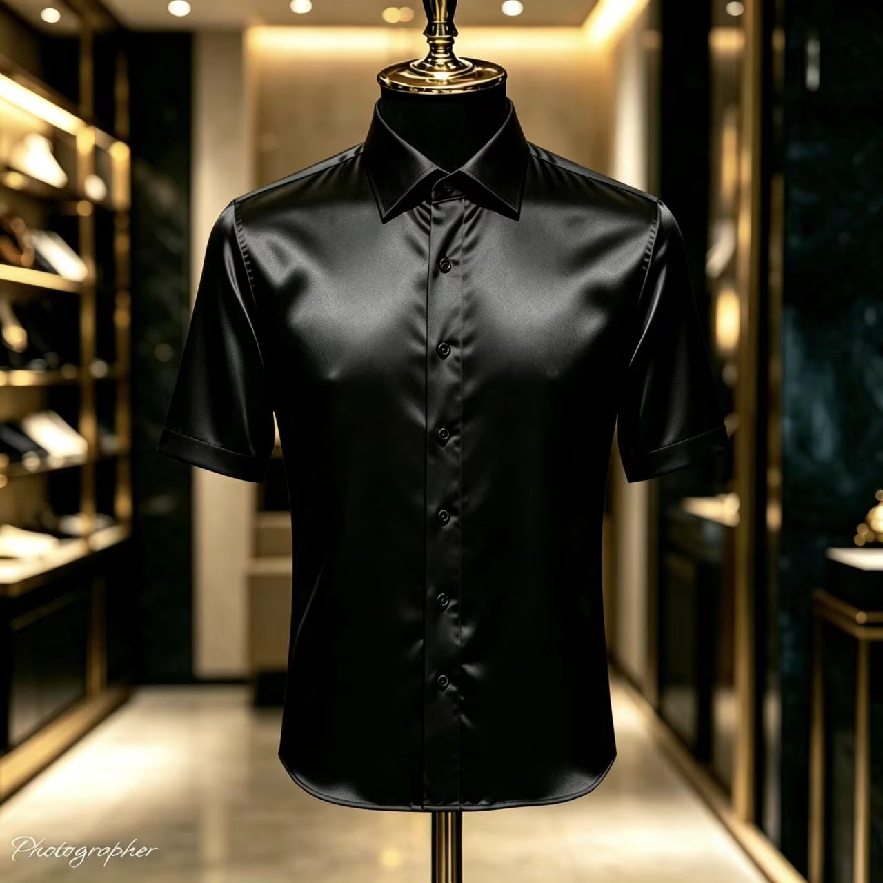 Kemeja Pria Lengan Pendek Sati - Mens Satin Silk Dress Shirt ulasan dan harga