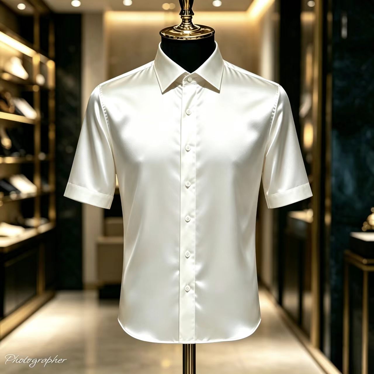 Kemeja Pria Lengan Pendek Sati - Mens Satin Silk Dress Shirt ulasan dan harga
