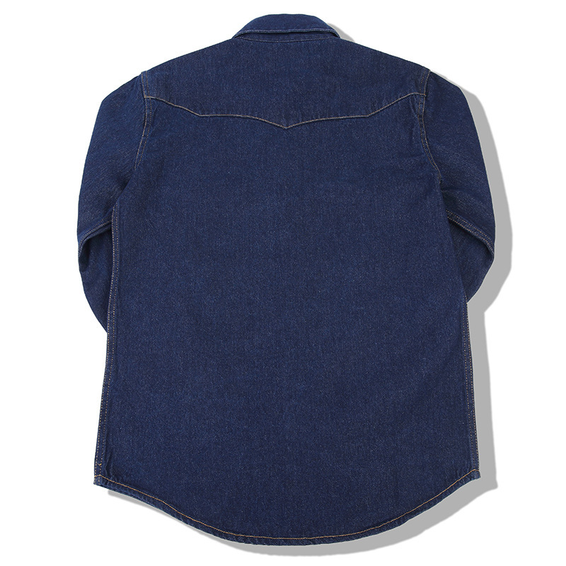Kemeja Denim Vintage American  - Mens Western Denim Pearl Snap Shirt ulasan dan harga