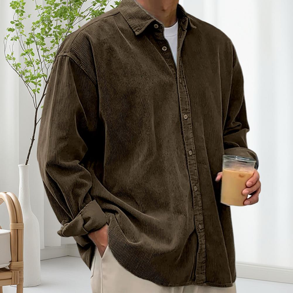 Kemeja Pria Kasual Outdoor War - Corduroy Button Up Shirt Men ulasan dan harga