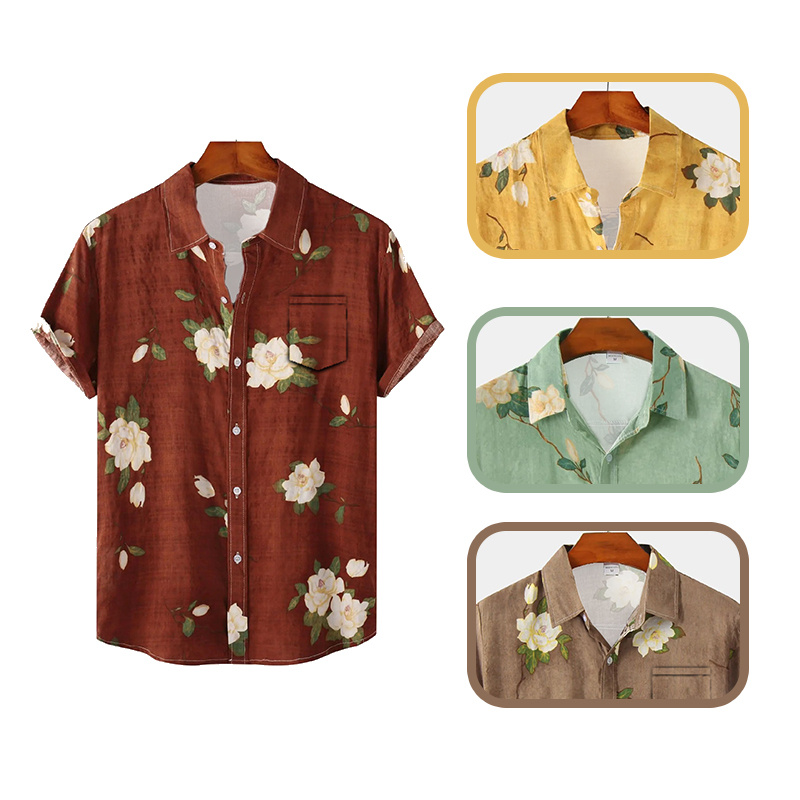 Kemeja lengan pendek gaya Hawa - Vintage Hawaiian Floral Shirt ulasan dan harga
