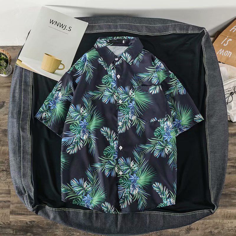 Baju Atasan Pria lengan pendek - Vintage Hawaiian Floral Shirt ulasan dan harga