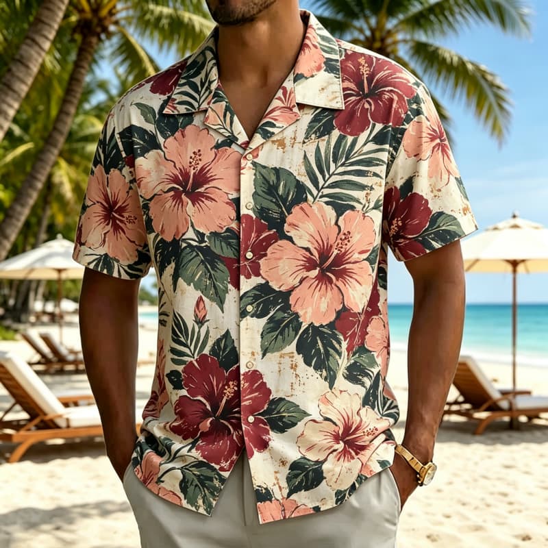 Kemeja Hawaii pria dengan moti - Vintage Hawaiian Floral Shirt ulasan dan harga