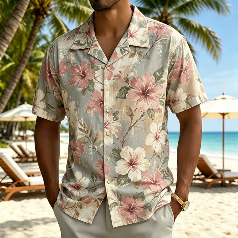 Kemeja Hawaii pria dengan moti - Vintage Hawaiian Floral Shirt ulasan dan harga