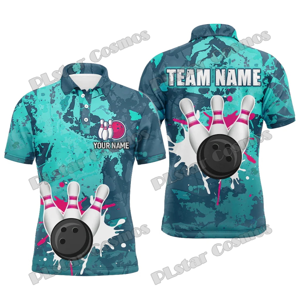 Kaos Polo Pria Cetak 3D dengan - Short Sleeve Bowling Shirt Retro ulasan dan harga