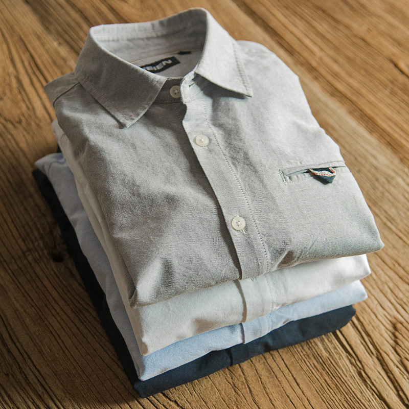 Kemeja perca lengan panjang pr - Oxford Cotton Casual Shirt Business ulasan dan harga