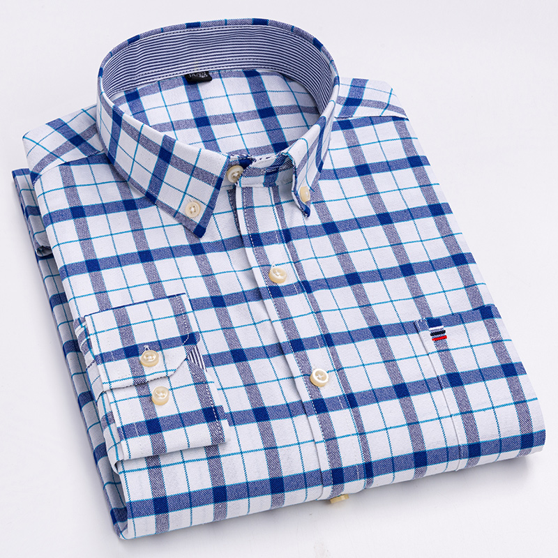 Kemeja Kasual Pria Katun Oxfor - Oxford Cotton Casual Shirt Business ulasan dan harga