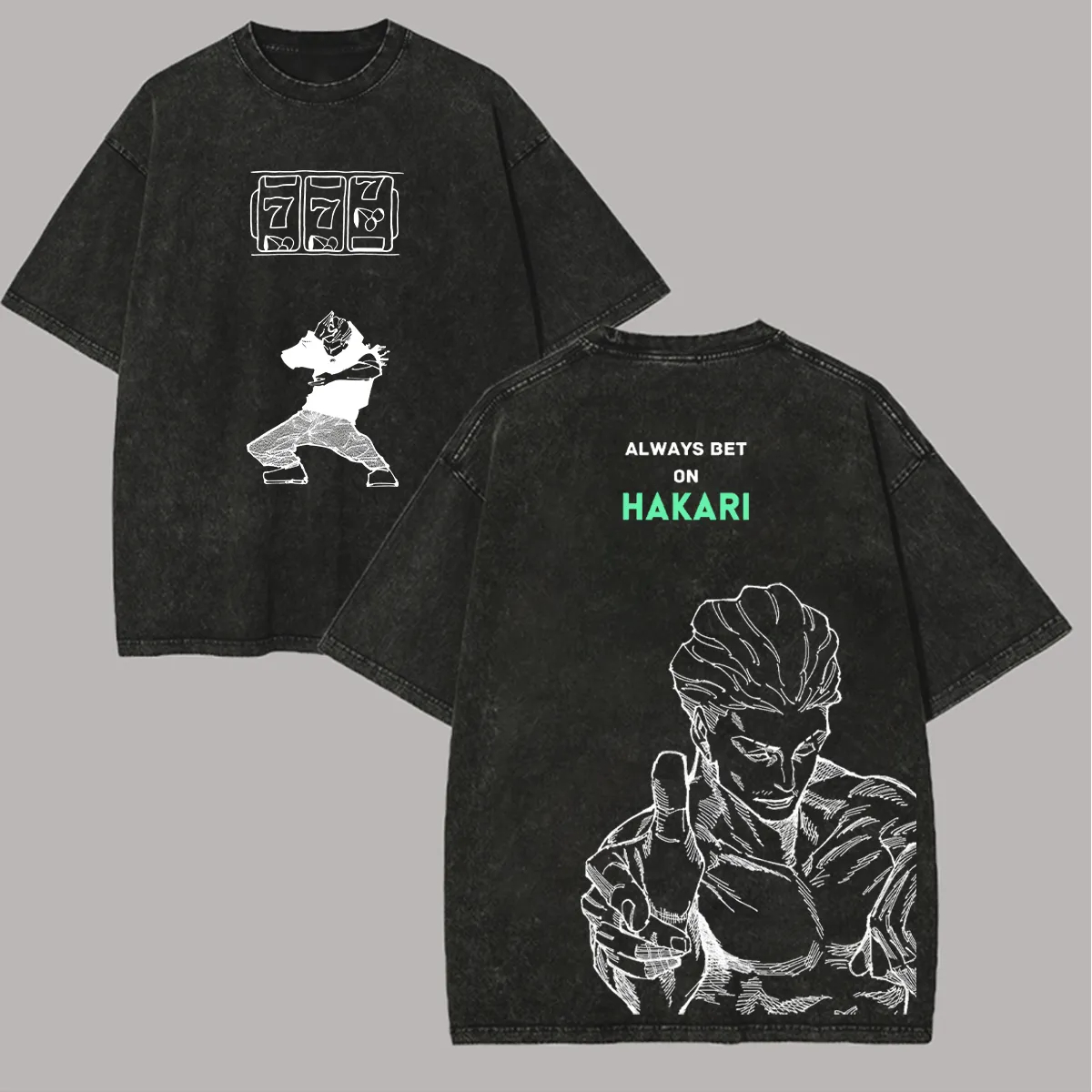 Kaos Jujutsu Kaisen Hakari Sel - Acid Wash Vintage Graphic T Shirt ulasan dan harga