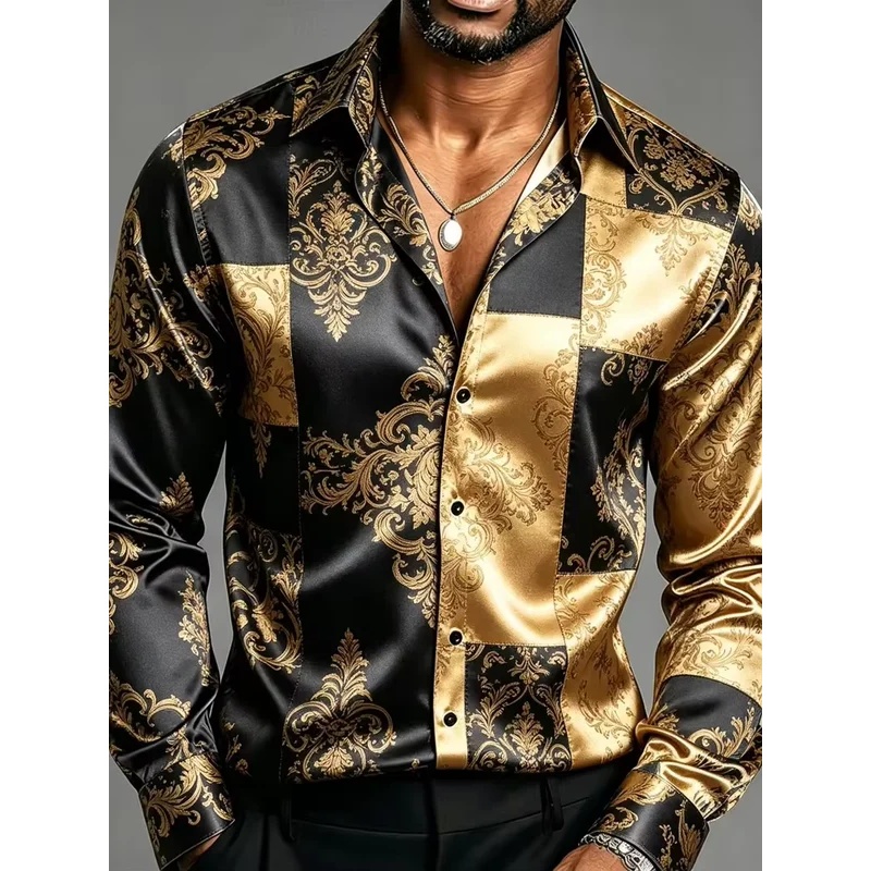 Kemeja Pria Lengan Panjang Sat - Mens Satin Silk Dress Shirt ulasan dan harga