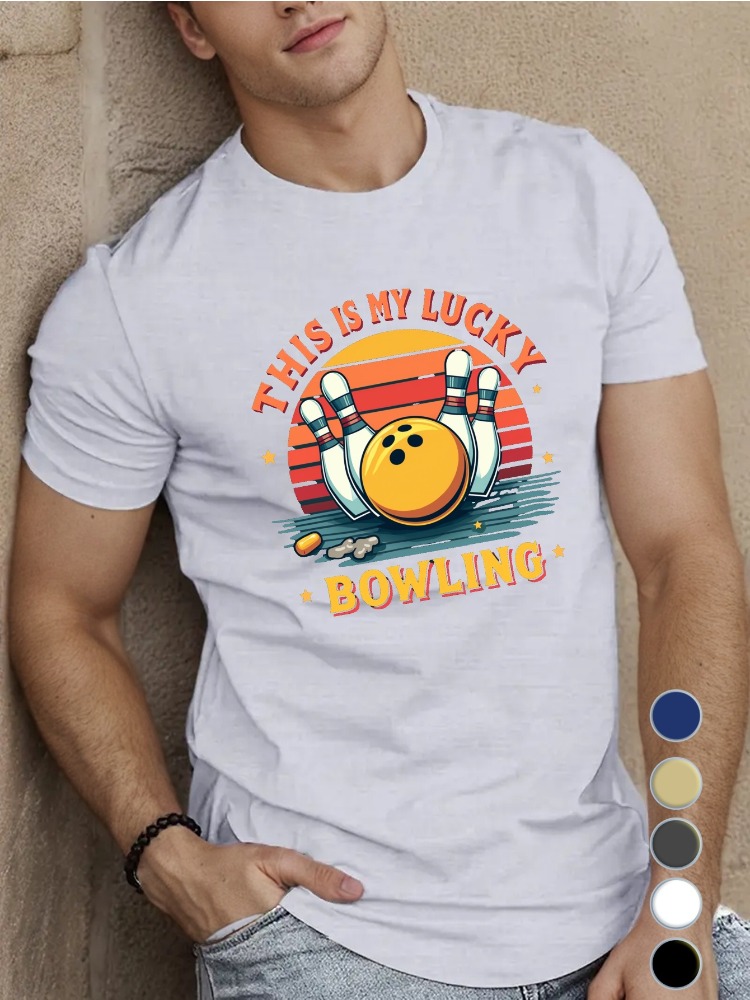 Kaos Katun Kerah Bulat Pria Bi - Short Sleeve Bowling Shirt Retro ulasan dan harga