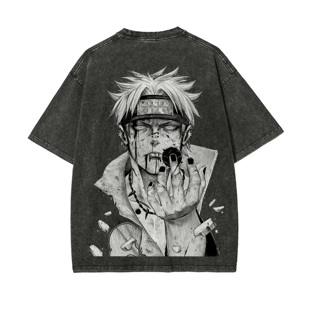 Kaos Naruto Pain Rinnegan Akat - Acid Wash Vintage Graphic T Shirt ulasan dan harga