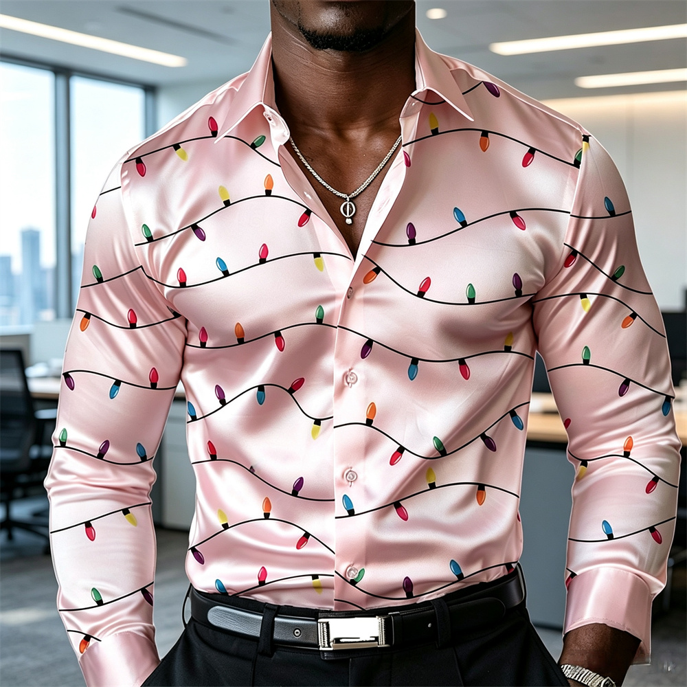 Kemeja satin pria bertema Nata - Mens Satin Silk Dress Shirt ulasan dan harga