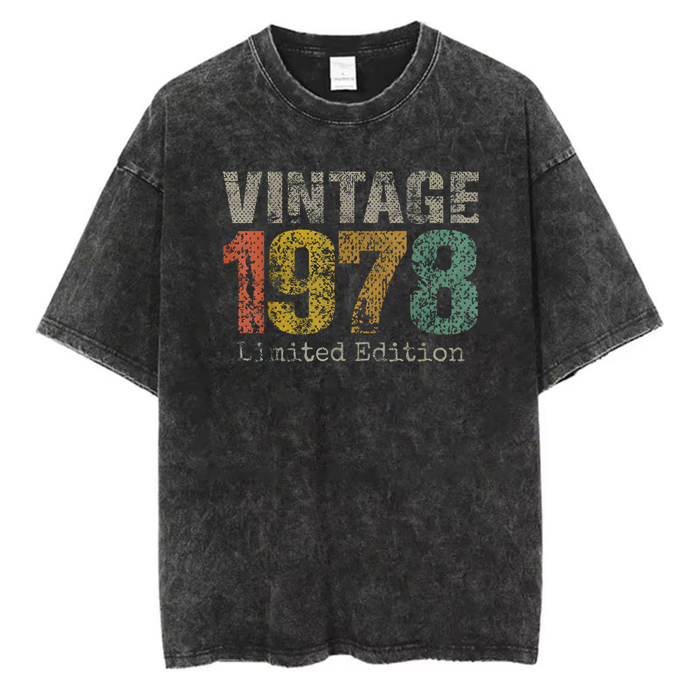 Kaos Edisi Terbatas 1978 Katun - Acid Wash Vintage Graphic T Shirt ulasan dan harga