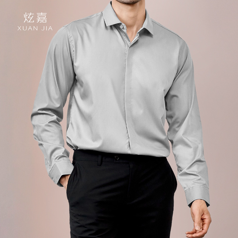Kemeja Sutra Pria 2026 Musim S - Mens Satin Silk Dress Shirt ulasan dan harga
