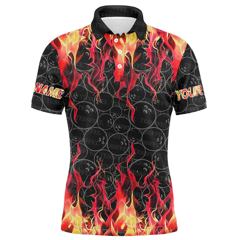 Nama Kustom Grafiti Api Gradie - Short Sleeve Bowling Shirt Retro ulasan dan harga